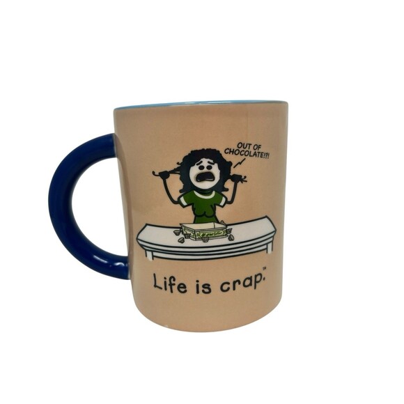 Life Is Crap Mug Out Of Chocolate!?! Funny Sarcastic Coffee Cup Tea - Picture 3 of 10